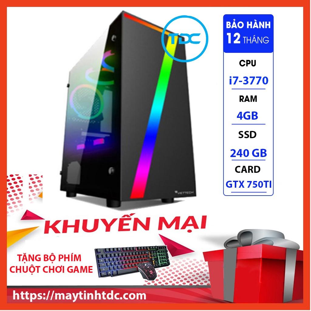 MAX PC GAMING X7 CPU Core i7-3770 Ram 4GB SSD 240GB GTX 750TI Chơi PUBG,LOL,CF,Fifa4,Đế chế Tặng Bộ Phím Chuột Game