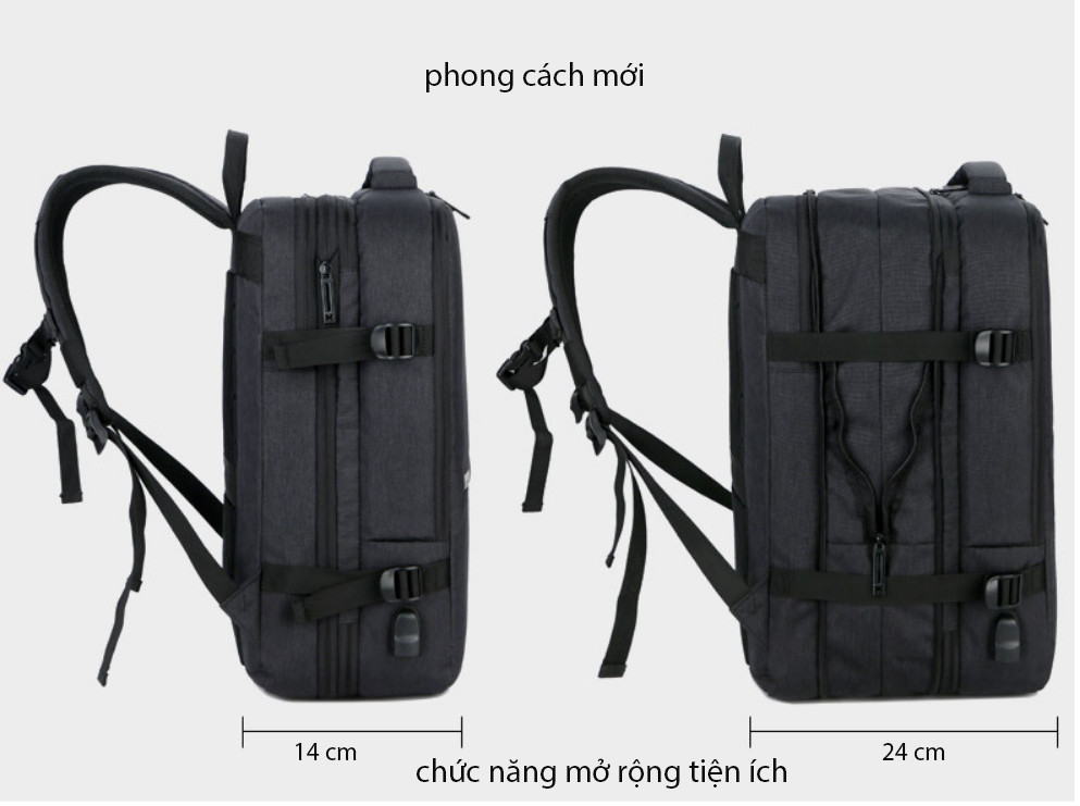 Balo du lịch tích hợp công nghệ cao cấp phong cách mới 15,6"