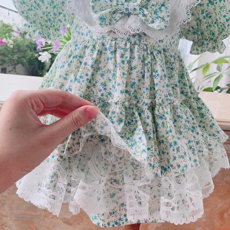 váy bé gái công chúa 5-18kg  LINA KIDS đầm sinh nhật thôi nôi bé gái-lolita xanh