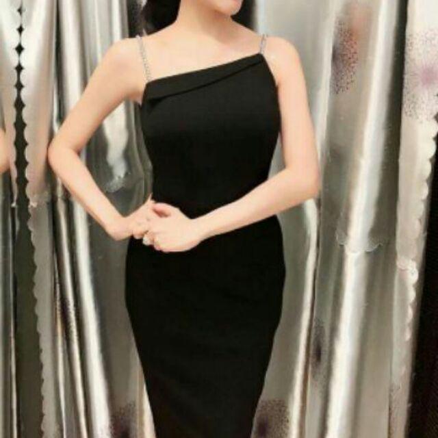 Đầm body 2 dây đính cườm