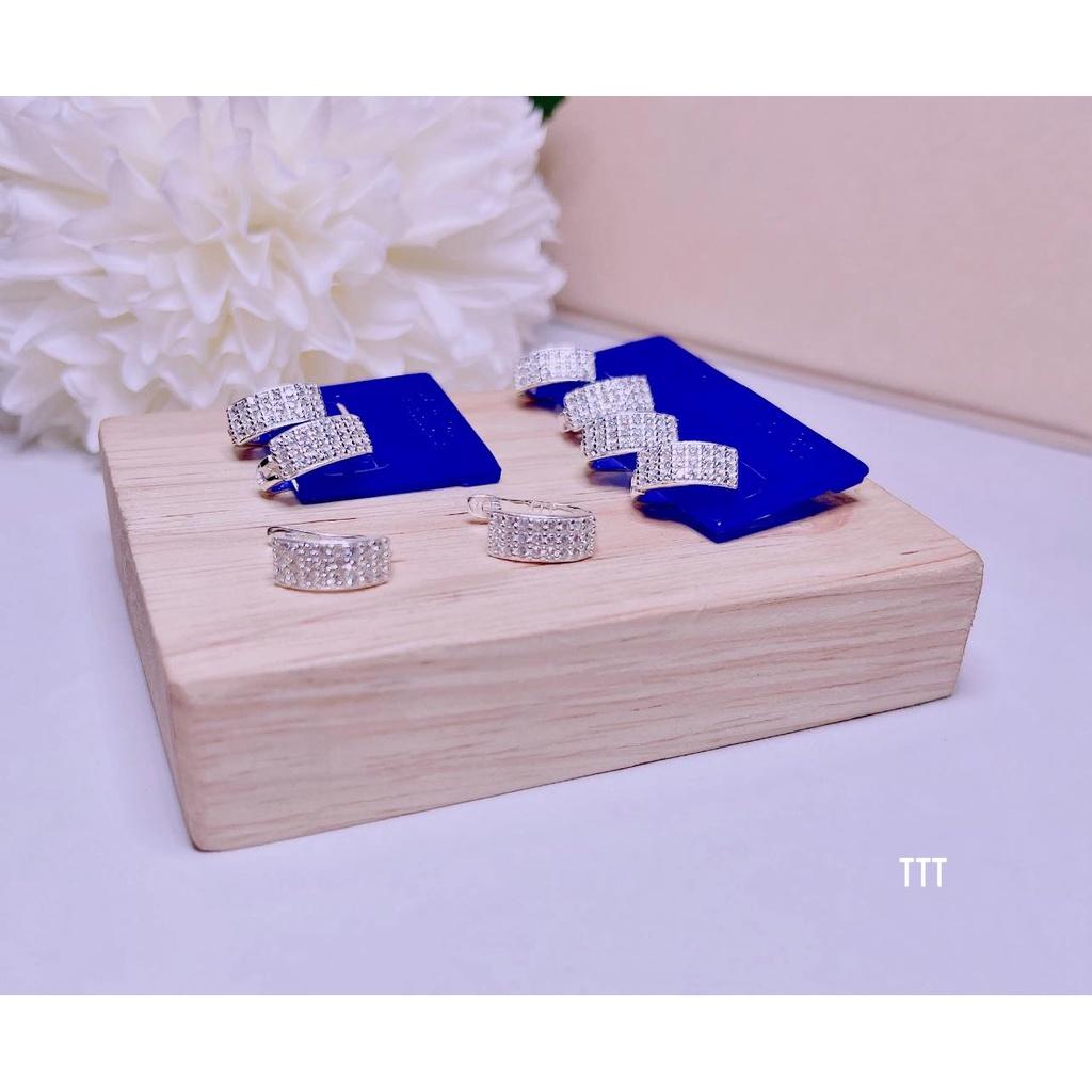 Bông tai khuyên tròn bật sau ôm tai đơn giản,phụ kiện trang sức,MS050 vàng bạc an chi