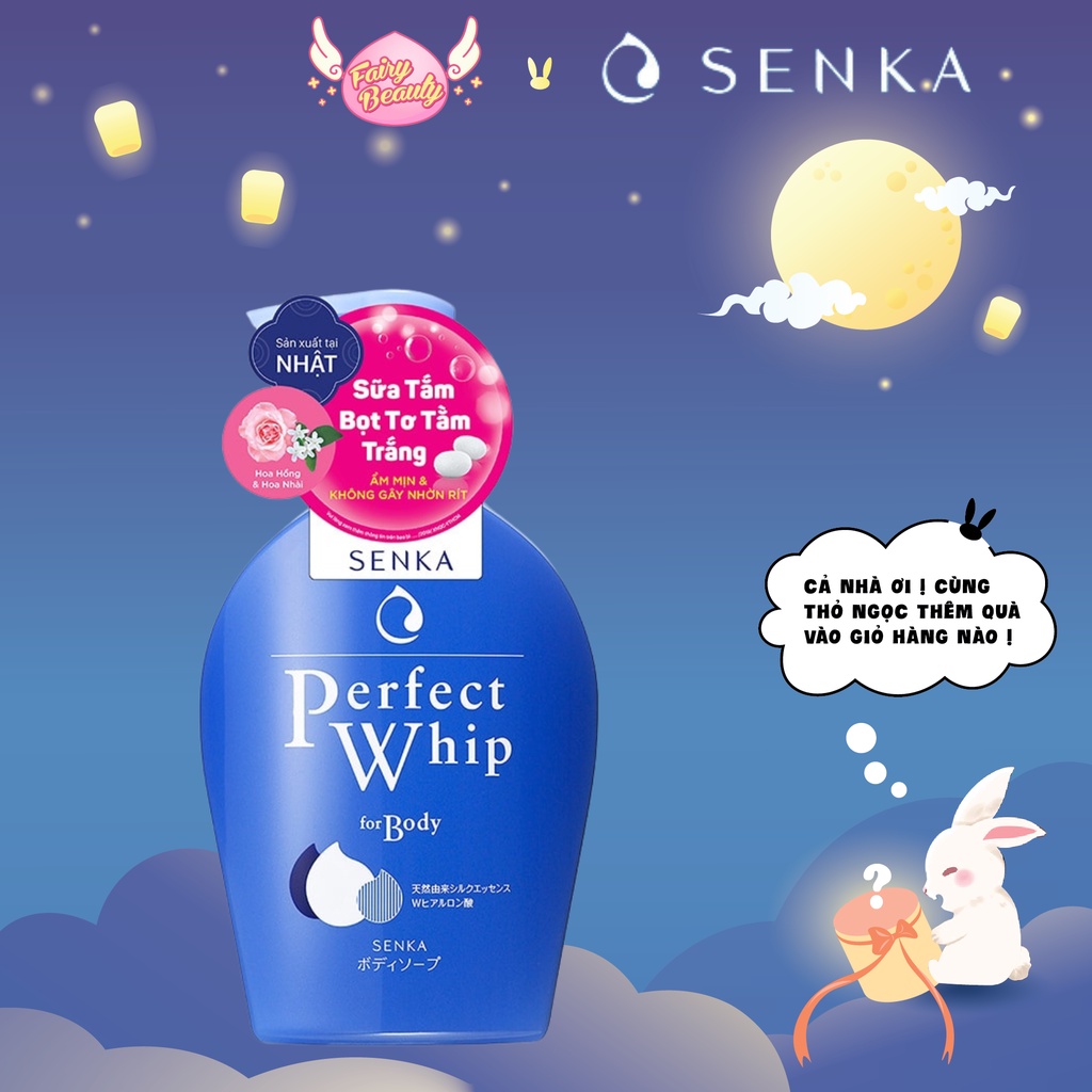 Sữa Tắm Dưỡng Ẩm Chuyên Sâu Cho Da Khô Nhạy Cảm Hương Hoa Hồng, Hoa Nhài Perfect Whip For Body 500ml