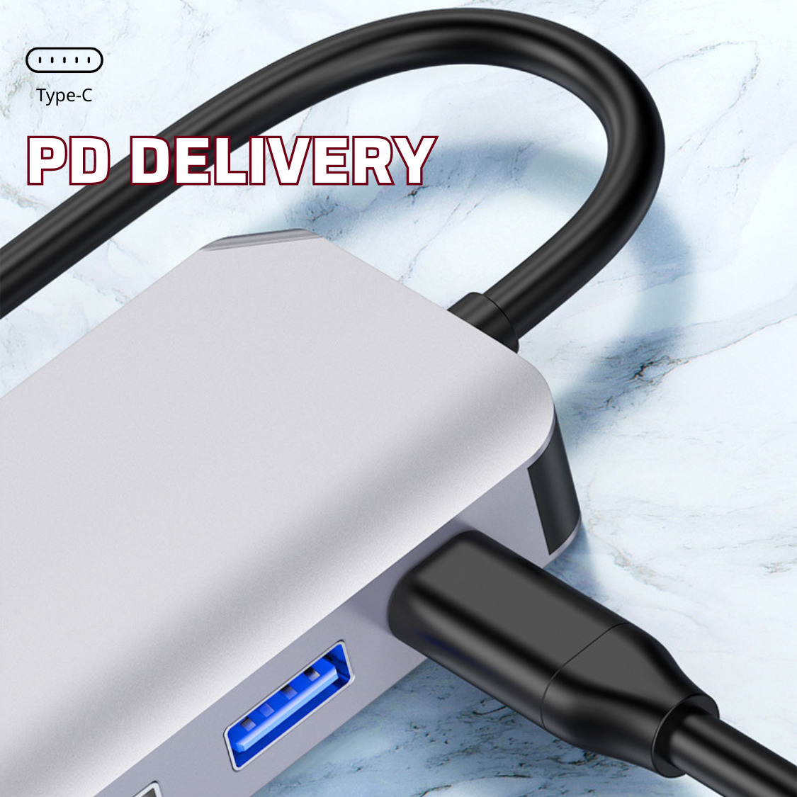 Hub Chuyển Đổi Type-C Chia 4 Cổng HDMI/VGA/PD 2.0/USB 3.0 - Hàng Chính Hãng Tamayoko