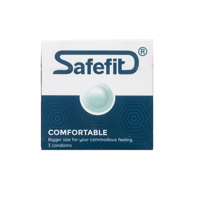 Bao cao su siêu mỏng SafeFit Comfortable size 52mm - hộp 3 cái