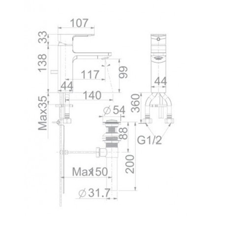 Vòi lavabo nóng lạnh WF-1301(FFAS1301) Acacia E - hàng chính hãng American Standard
