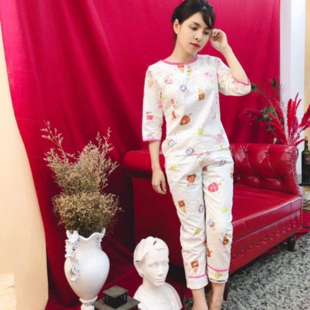 Đồ bộ mặc nhà, sau sinh 2khuy ảnh thật