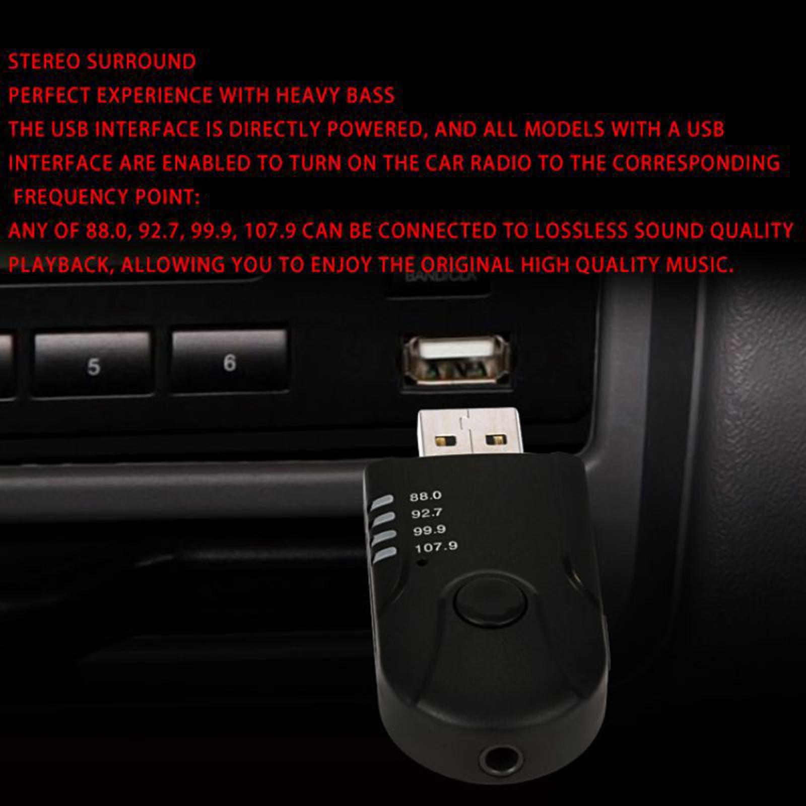 USB Bluetooth Adapter Music Player Mini FM Receiver for AUX PC