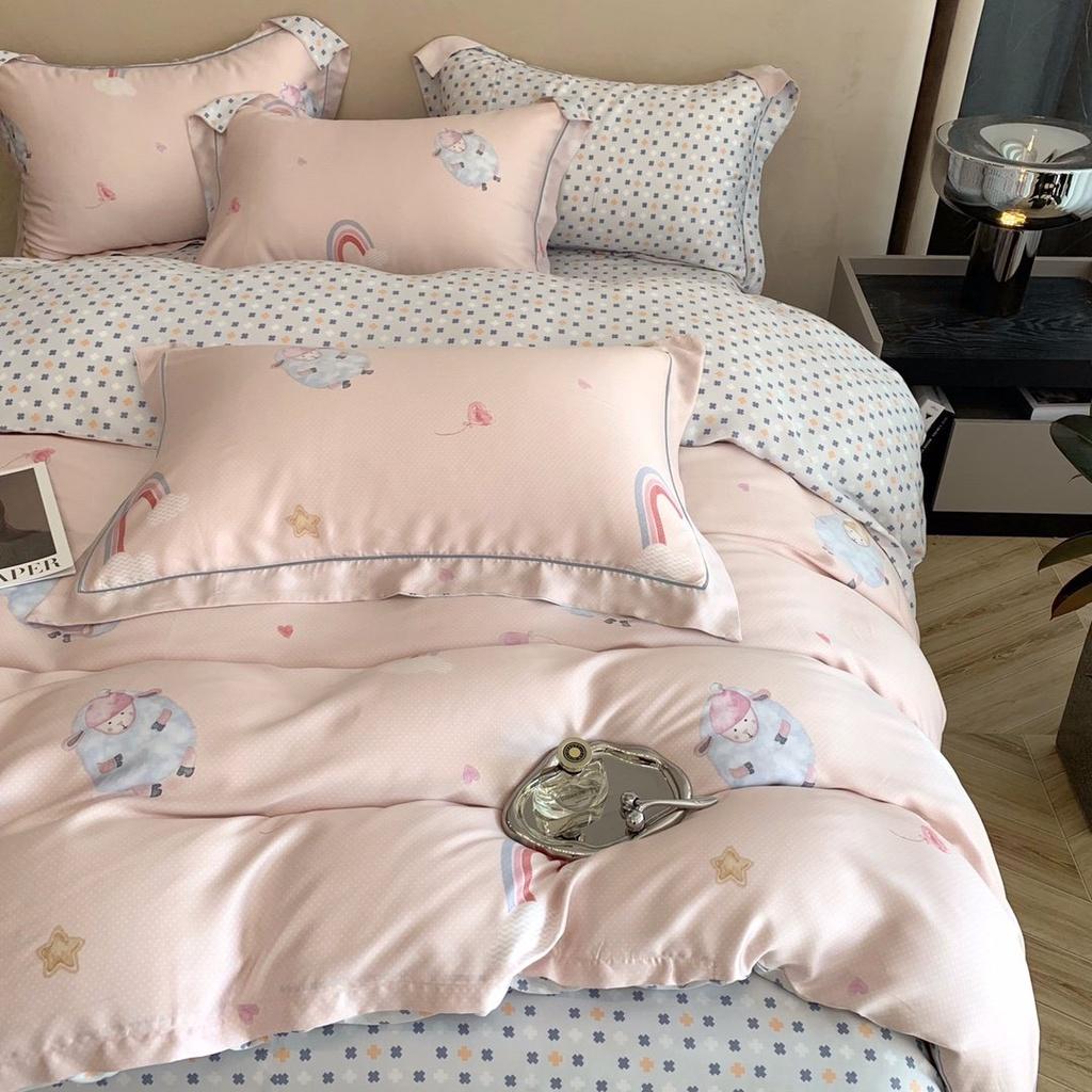 Bộ chăn ga gối lụa 100%Tencel 60s Họa tiết cao cấp, siêu mềm mát mịn - DESIGN 401