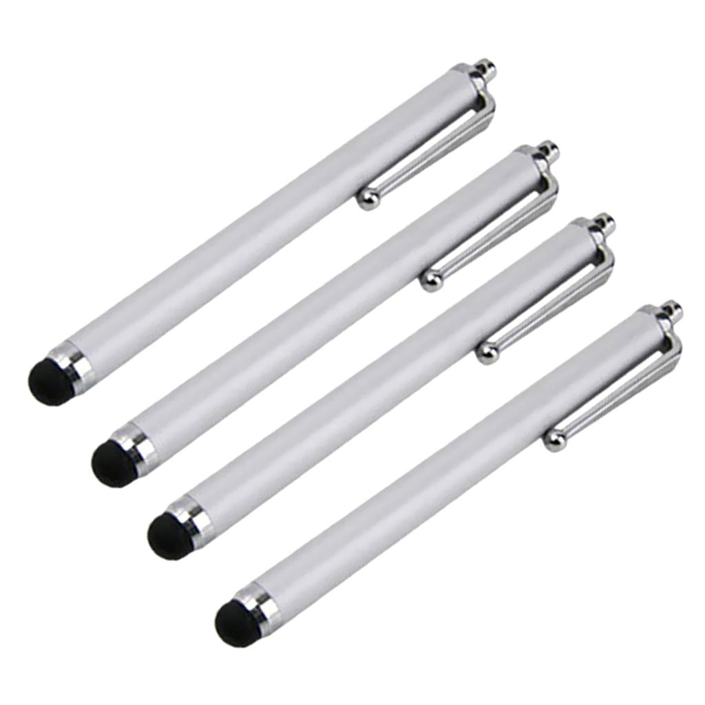 4pcs Universal Touch Screen Stylus High Sensitivity Capacitive Pen Silver