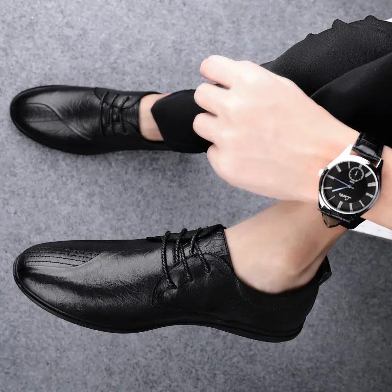 Giá thấp nhất giày da tăng chiều cao giày công sở giao hàng nhanh giày ins lưới đỏ ưu đãi mới nhất