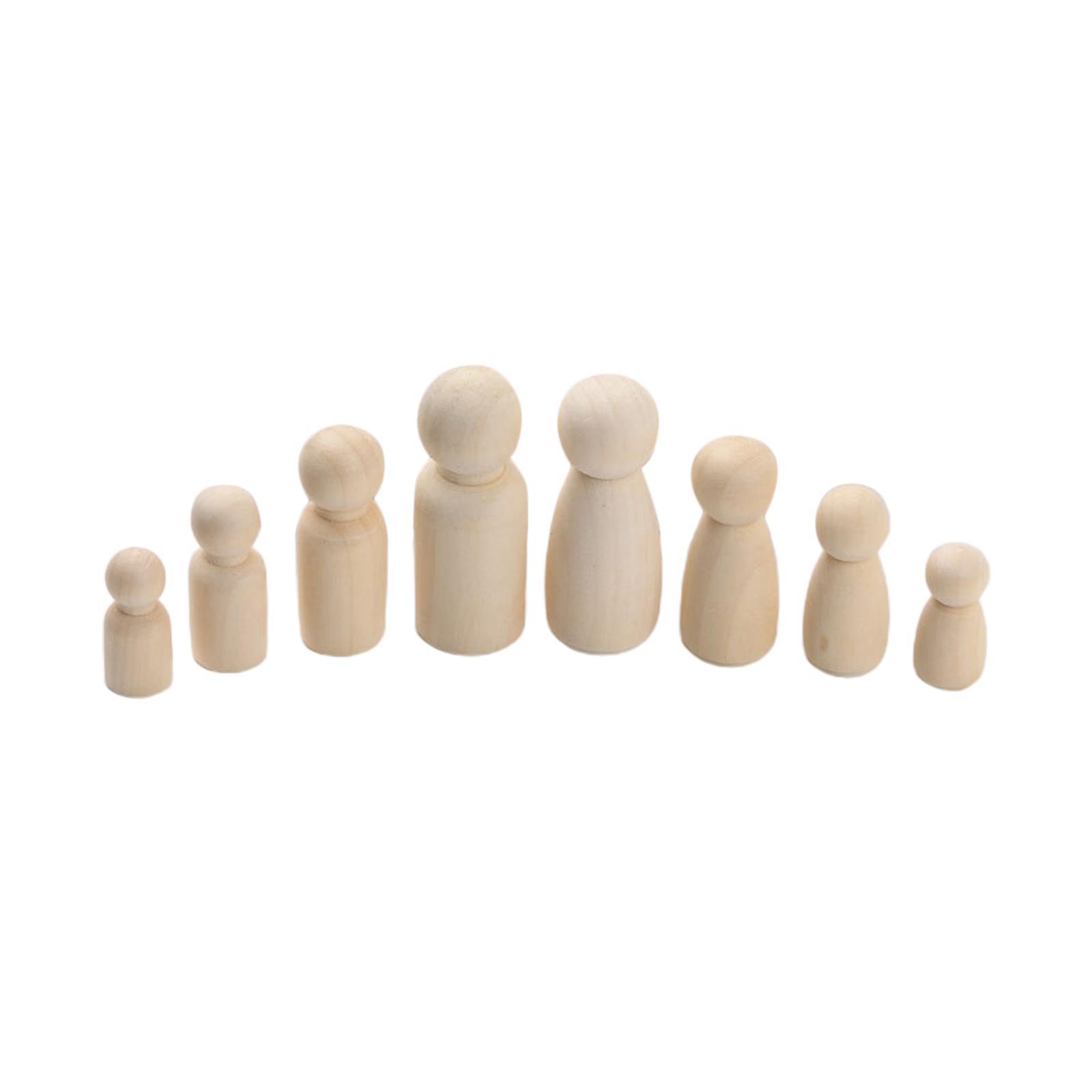 50Pcs Smooth Blank Peg Doll DIY Figures Pieces Making Decor Dolls Bodies