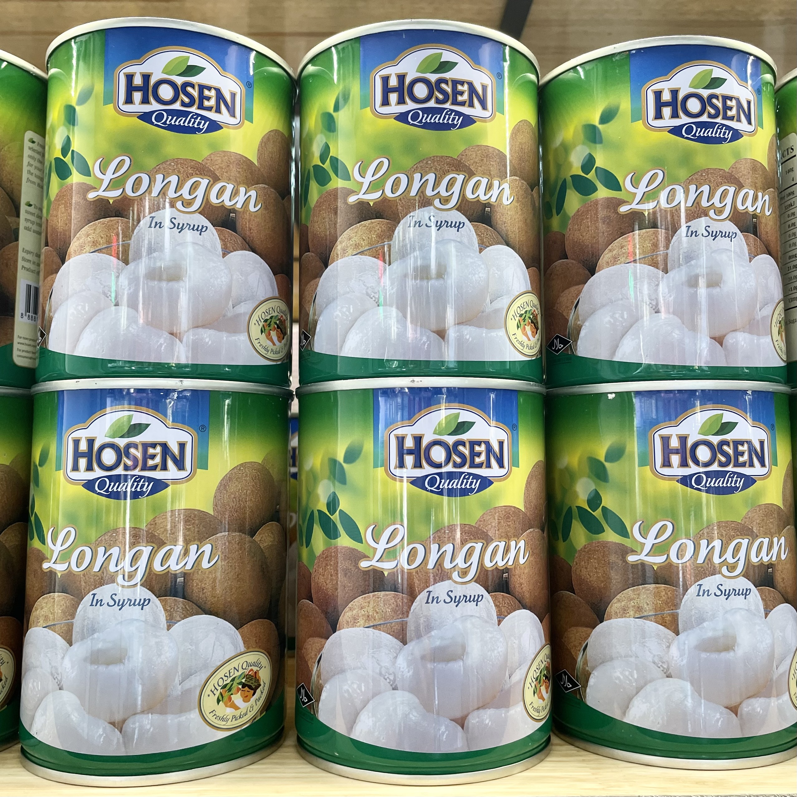 Nhãn Ngâm Hosen Đóng Lon Giòn Ngọt 565g Singapore Hàng Độc Quyền Hosen