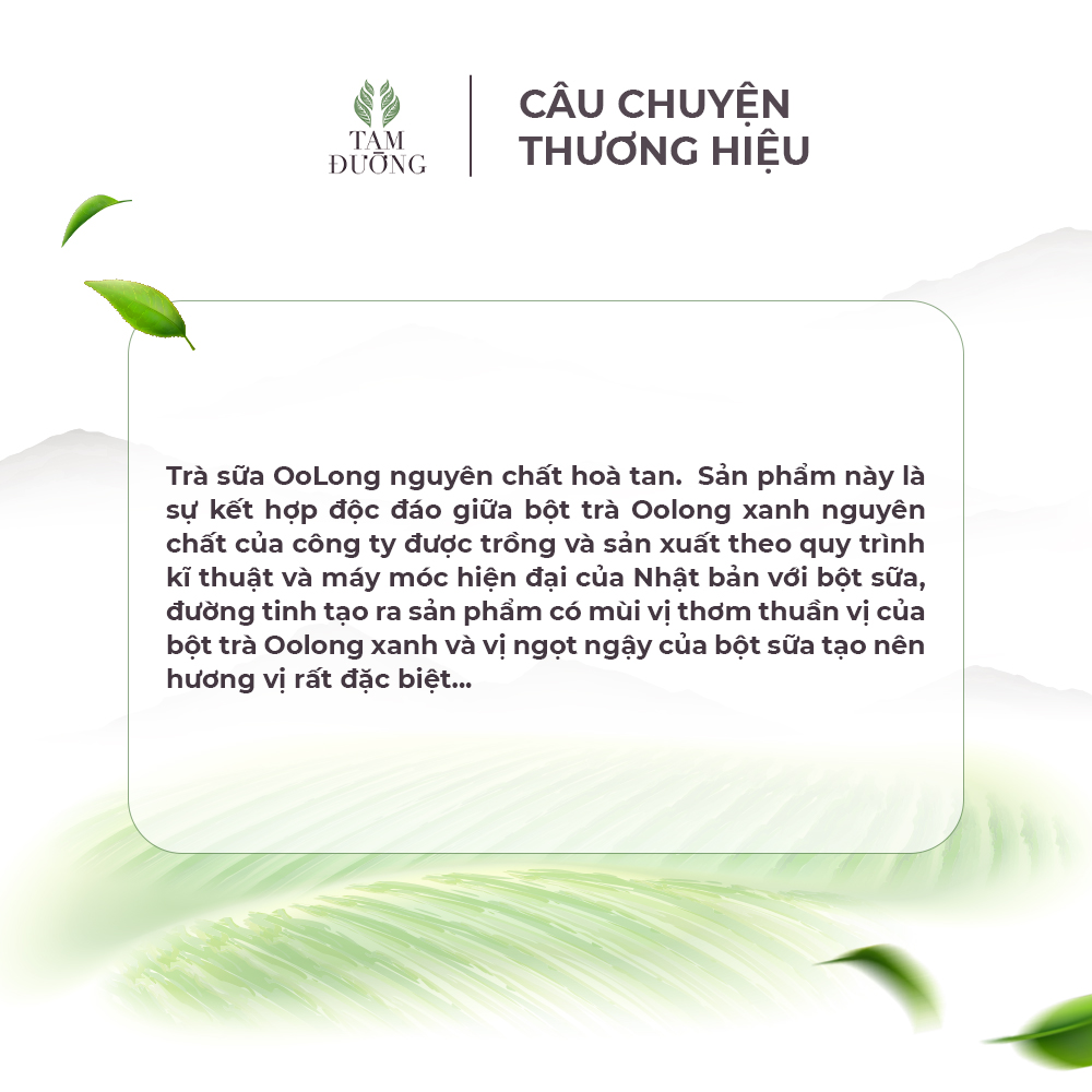 Trà Sữa Oolong Xanh Hòa Tan Chính Hiệu Tam Đường Hương Thơm Thuần Vị Trà, Ngọt Ngậy Của Sữa