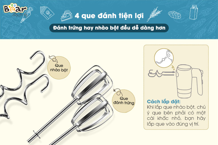 Máy Đánh Trứng BEAR DDQ-B02L1 (HM-B01V1) - Hàng Chính Hãng