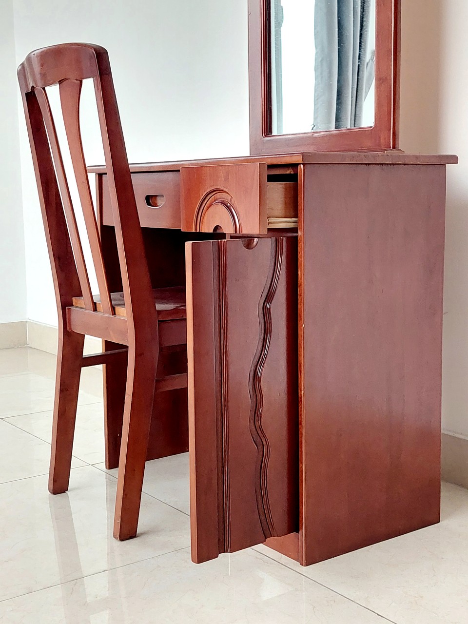 Bàn Phấn Gỗ, Bàn Trang Điểm Gỗ Cao Su Trang Nhã - Hàng VN Xuất Khẩu