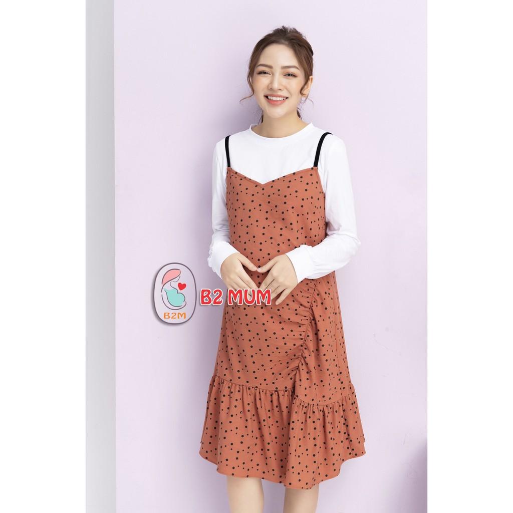 V328 Yếm nhung tăm chấm bi cam