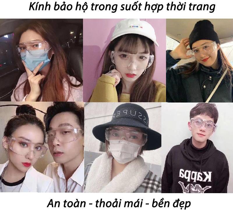 Kính nam nữ trong suốt chống bụi, cản tia UV, chắn gió, chống giọt bắn bảo vệ mắt- kính bảo hộ ( tặng kèm khẩu trang)