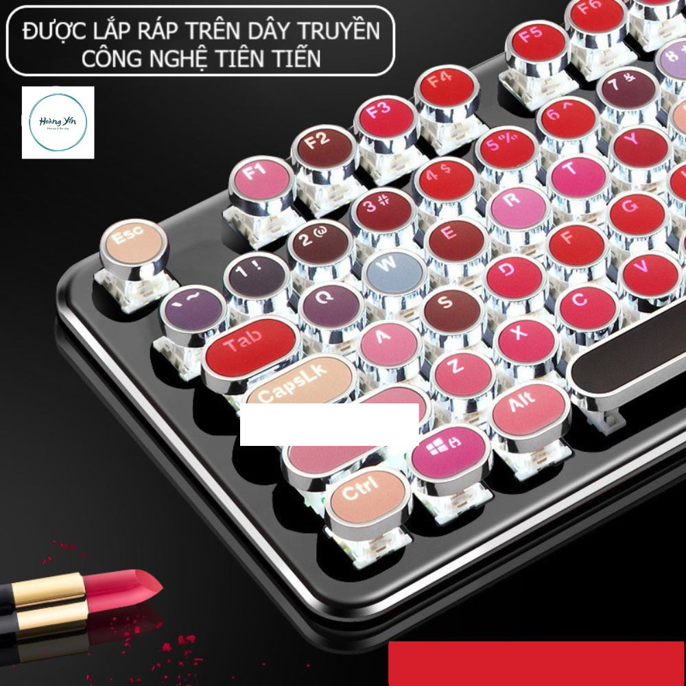 Bàn phím CƠ máy tính Lipstick K520 PRO LED đổi màu, bản Đặc Biệt siêu đẹp, phím cơ blue switch cho pc, laptop