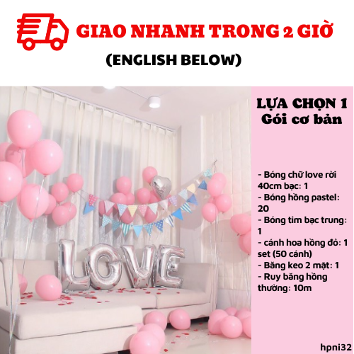 Bộ bong bóng trang trí kỉ niệm set balloon hpni33