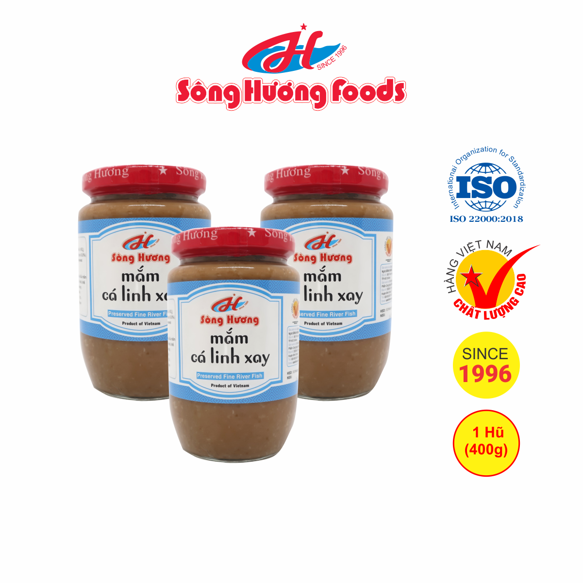 3 Hũ Mắm Cá Linh Xay Sông Hương Foods Hũ 400g