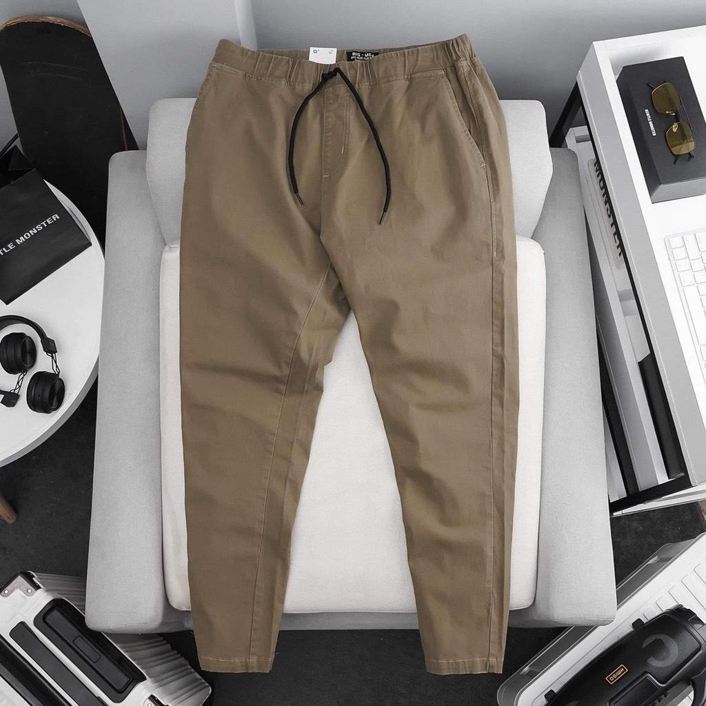 Quần kaki dài lưng thun form big size nam tới 130kg vải co giãn