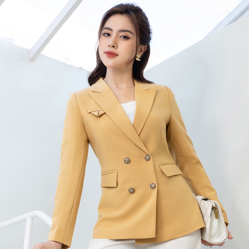 Áo Vest Nữ Công Sở Dáng Rộng UK Fashion Dài Tay 4 Cúc Kiểu Dáng Thanh Lịch Thời Thượng Chất Liệu Dày Dặn NKFAK2210001