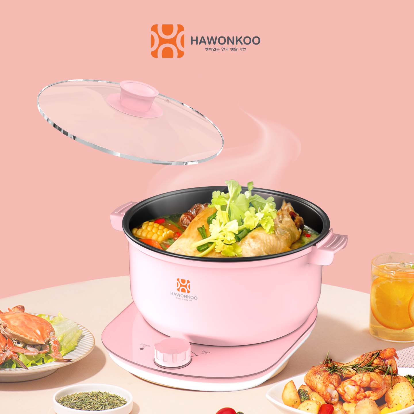 Nồi Lẩu Điện HAWONKOO HEH-100 2,5 Lít 1200W Hàng Chính Hãng Bảo Hành 12 Tháng - Thương Hiệu Hàn Quốc