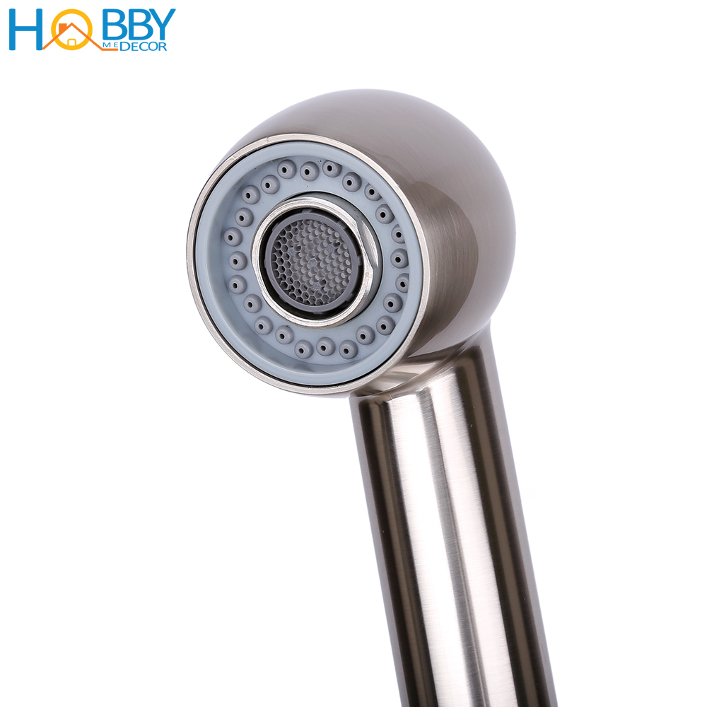 Vòi rửa chén nóng lạnh dây rút HOBBY VDR2 Inox 304 - 2 chế độ phun - đầu vòi kéo dài tiện lợi  - kèm 2 dây cấp nóng lạnh 60cm