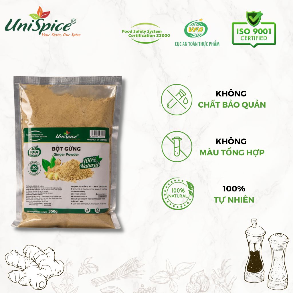 Bột gừng Unispice túi/ gói 350g