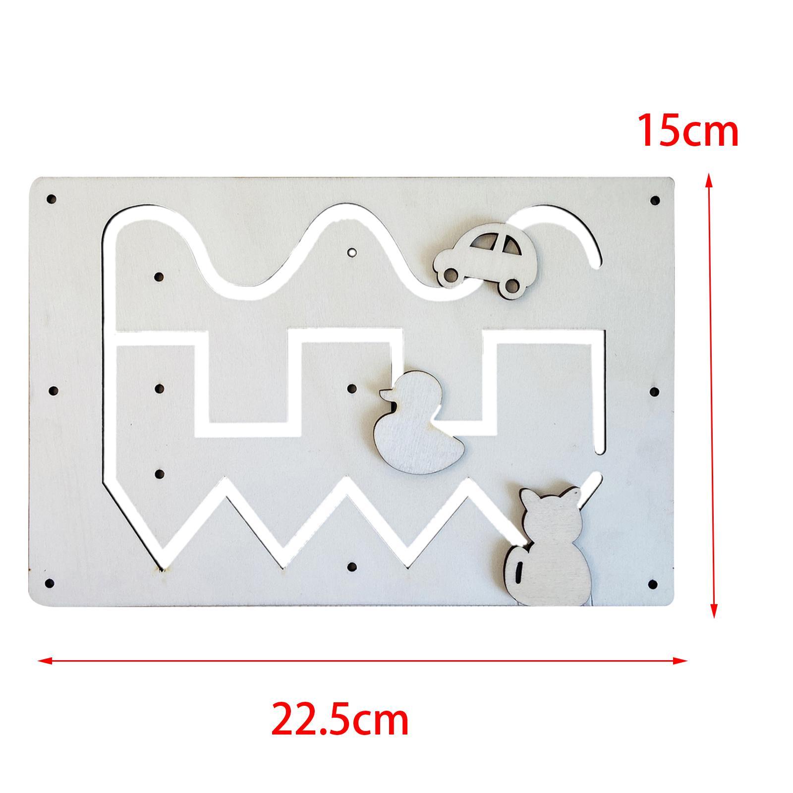 Early Educational Busy Board DIY Accessories Slide Track Puzzle Toys Indoor Play Game Motor Skill Gifts Wood for Toddler Girls Children Kids
