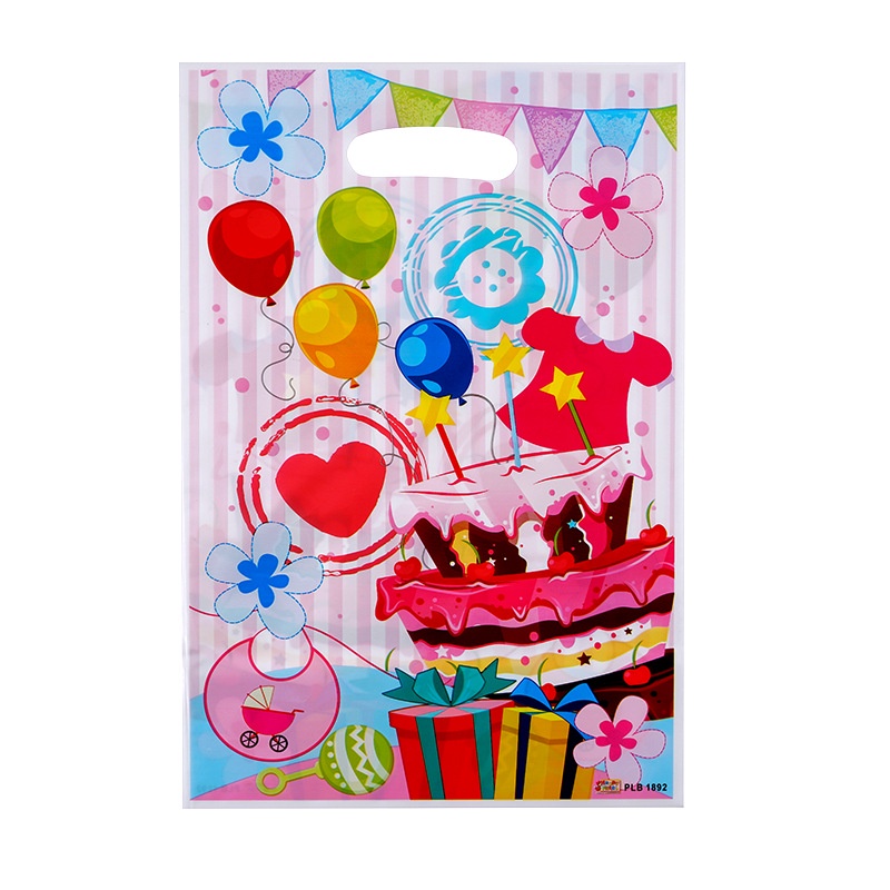 10 túi quà Party gift bag 17 x 25 cm mẫu bánh gato cho bé