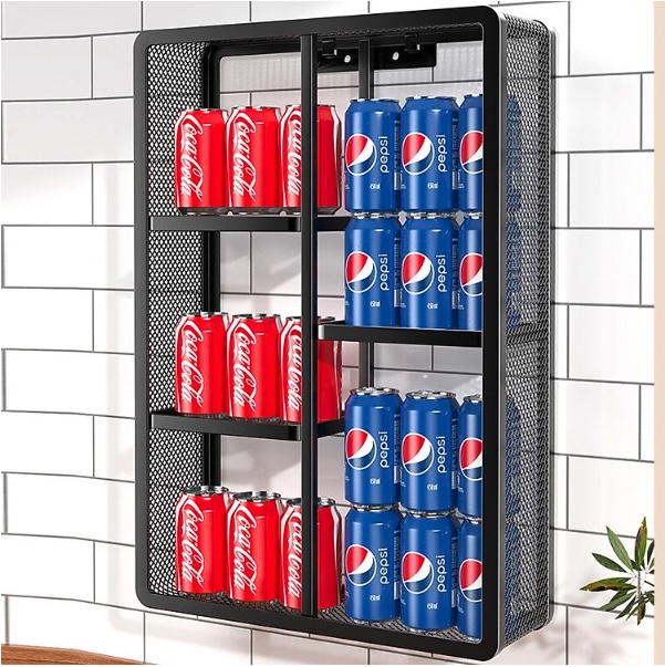 Kệ Treo Tường Để Đồ Nhà Bếp Không Cần Đục Lỗ Khoan Tường Chất Liệu Thép Carbon