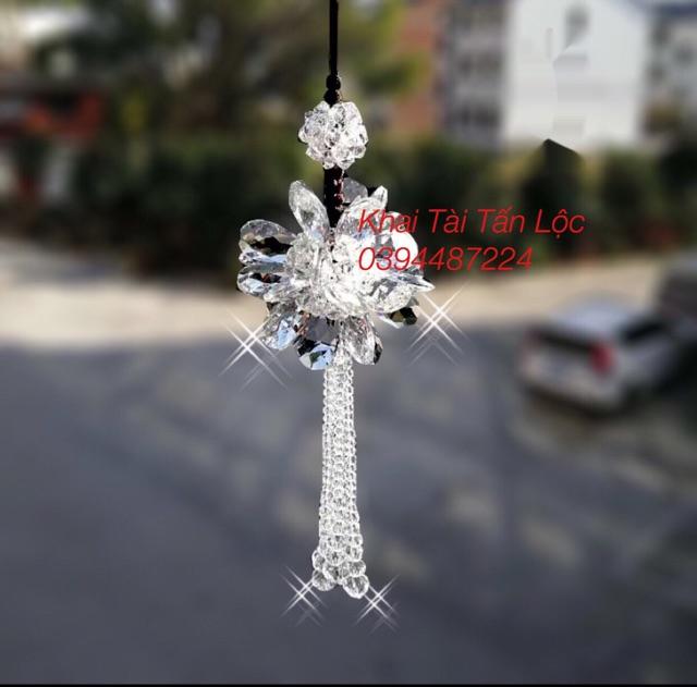 Dây treo xe hơi pha lê phong thủy hóa sát mang bình an