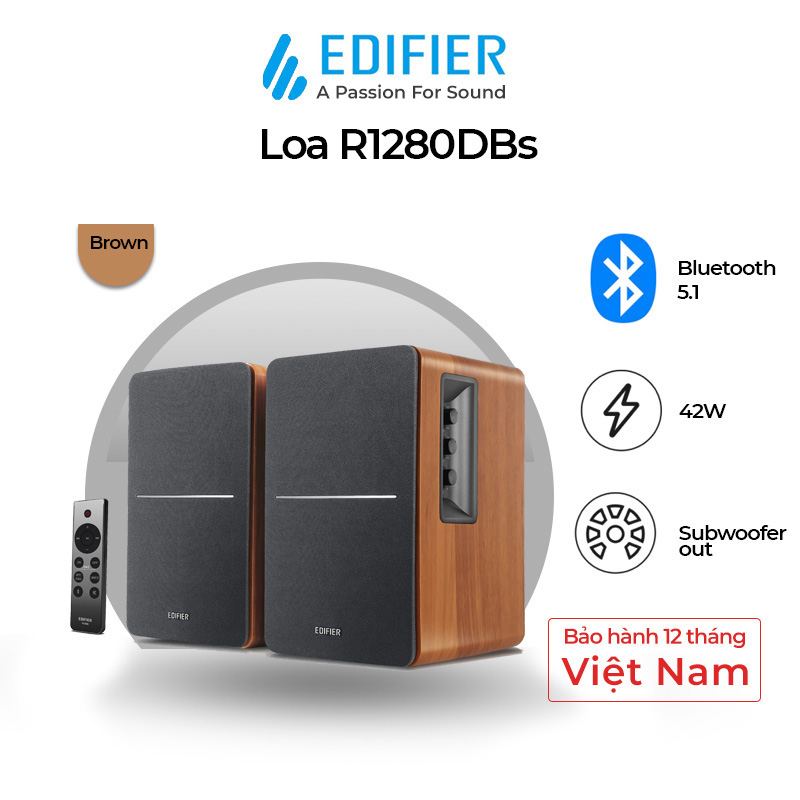 Loa bluetooth Edifier R1280DBS Active 2.0 công suất 42W kết nối loa siêu trầm Hàng chính hãng