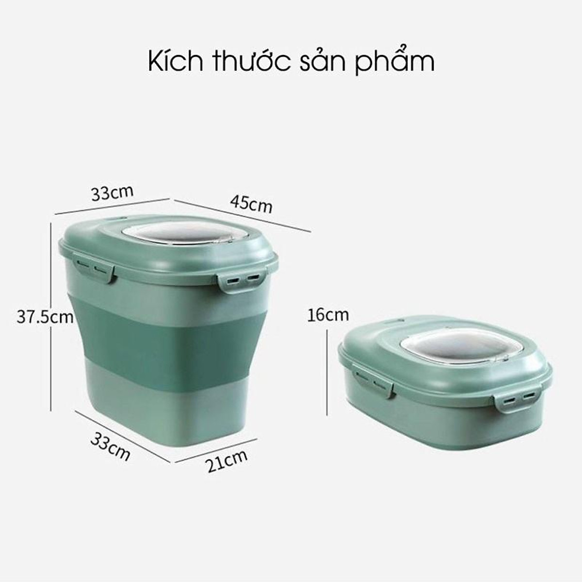 Hộp Đựng Gạo Có Bánh Xe /Thùng Đựng Gạo 25kg Chống Côn Trùng Có Thể Xếp Gọn