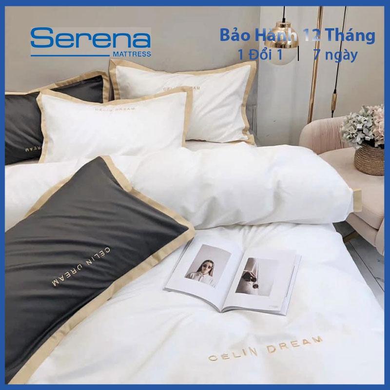 Set Chăn Ga Gối 5 Món Lụa Pháp SERENA Drap Giường Chăn Ga Gối Cao Cấp - Hệ Thống Nệm