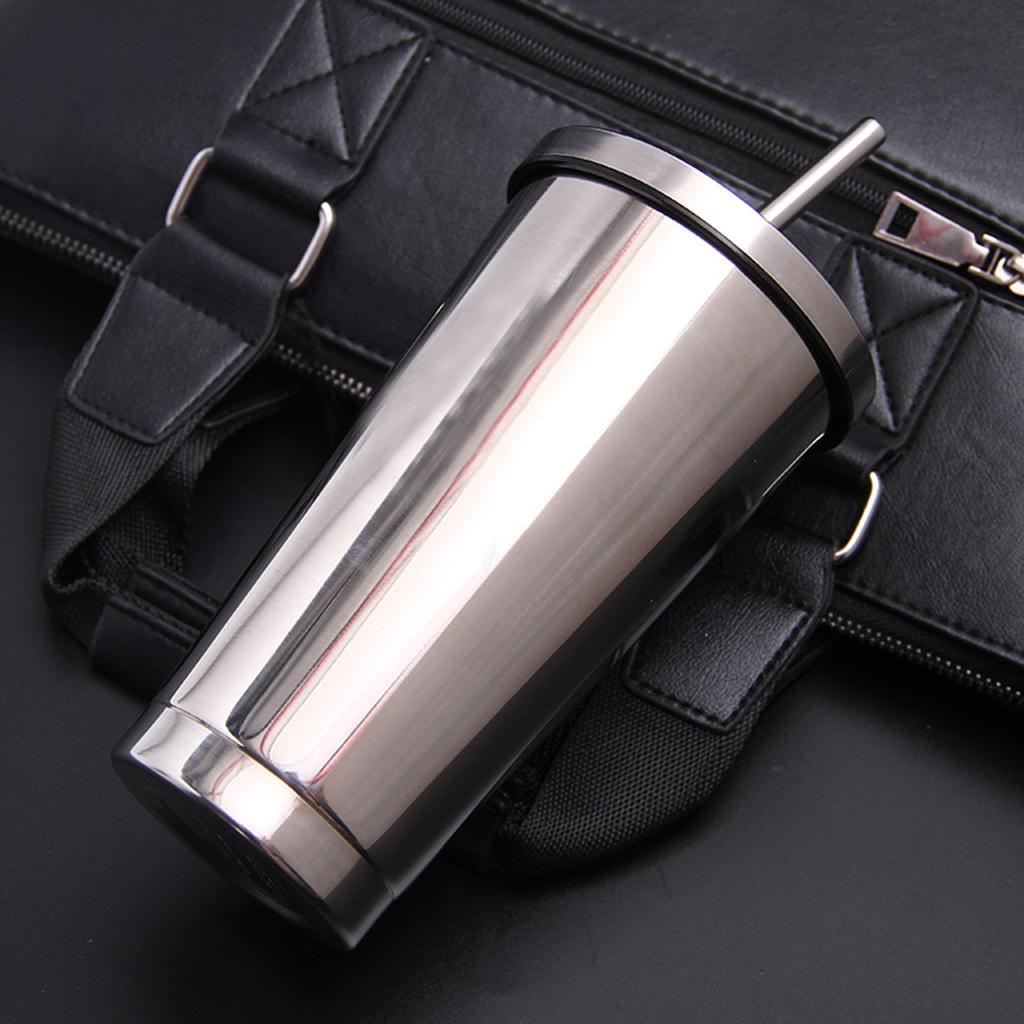 Cốc Bằng Thép Không Gỉ Cách Ly Cốc Cốc Có Nắp Và ống Hút