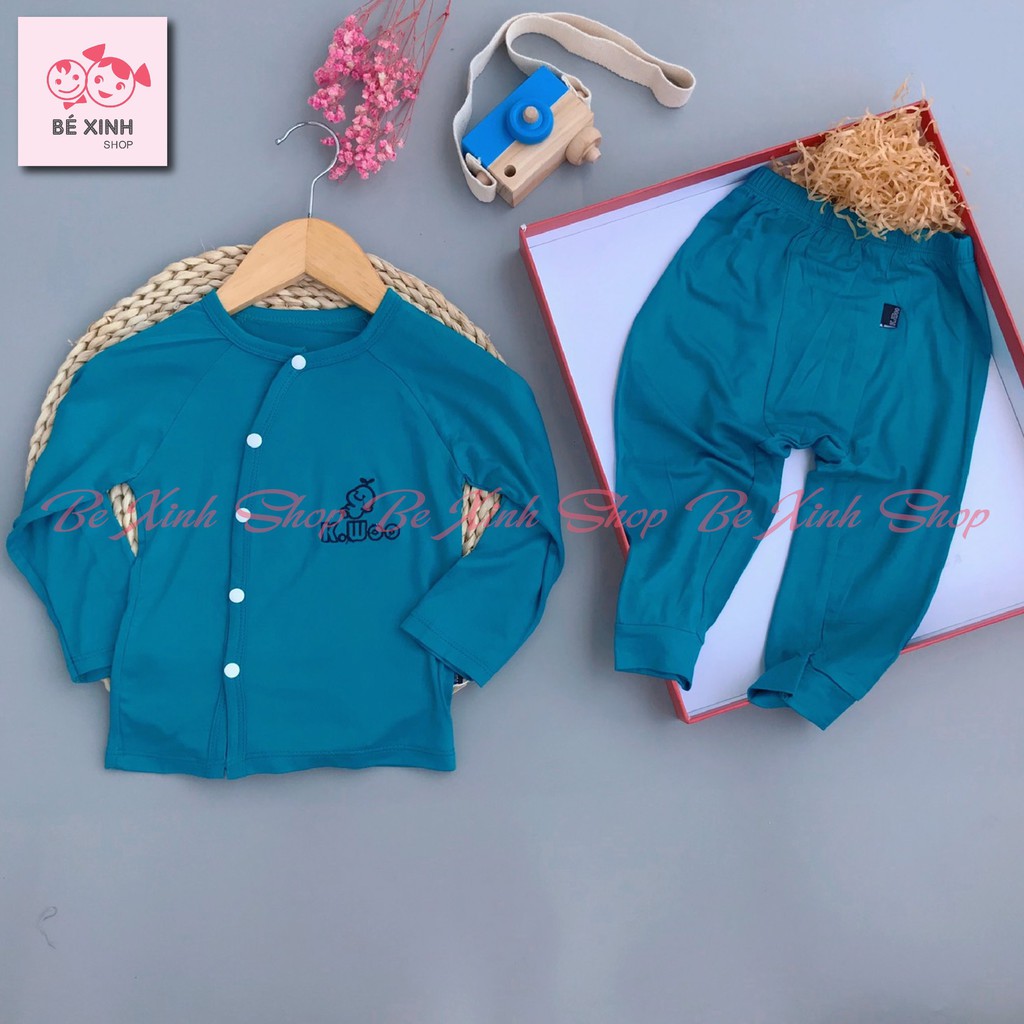 Đồ bộ thun lạnh dài tay cho bé gái bé trai bộ đồ body cotton dài tay thun lạnh cho bé trai gái MẶC BỈM đồ bộ thun lạnh cotton dài tay cho bé quần mặc bỉm áo có nút gài lệch