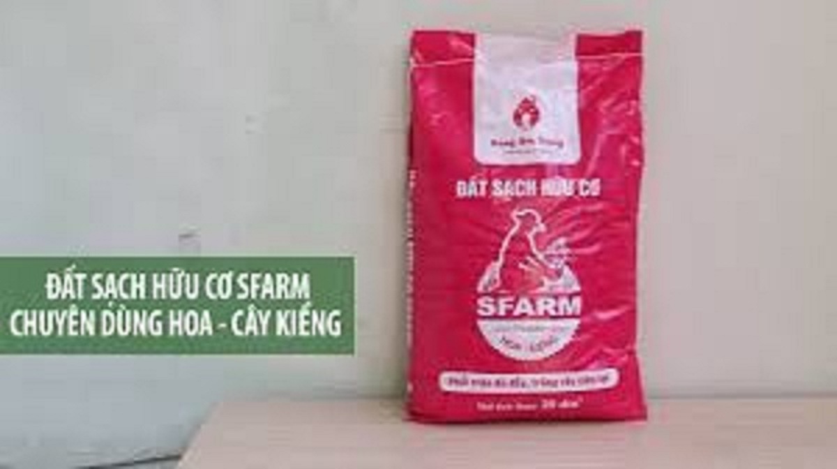 Túi 5dm3 đất sạch hữu cơ Sfarm chuyên dùng cho hoa kiểng-gói 2 kg