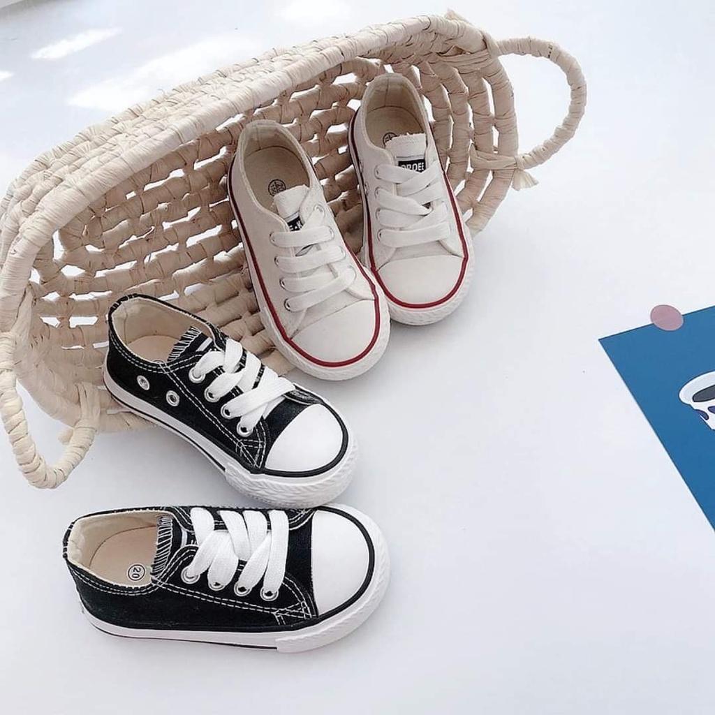 Giày thể thao cho bé - Giày vải bé trai bé gái OPOEE chất vải mềm có dây buộc phong cách Hàn Quốc cho bé FL15