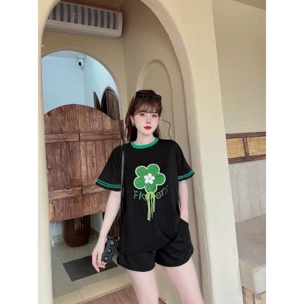 SET BỘ THỜI TRANG FOM RỘNG PHỐI HOA QC