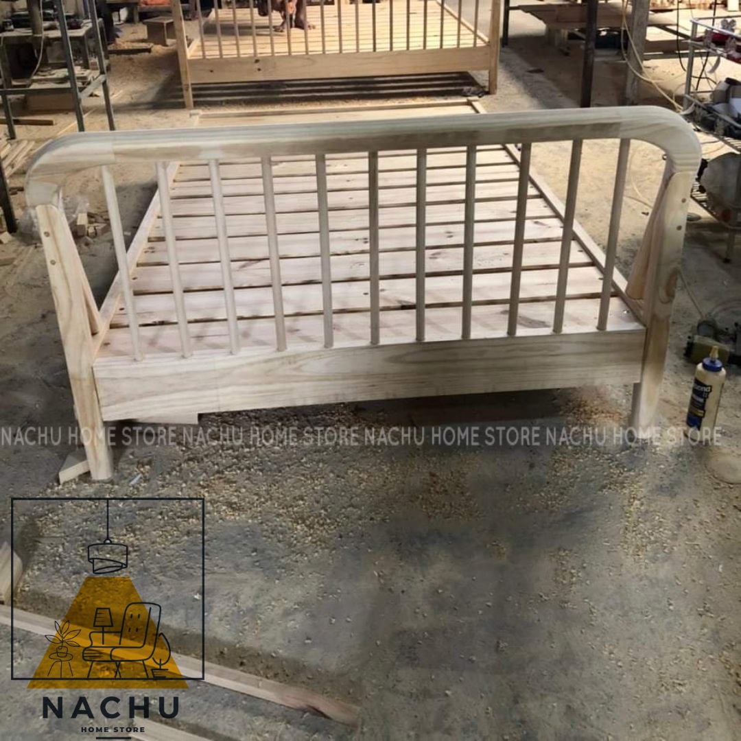 [ FREE SHIP] Giường Ngủ Decor Cao Cấp Lắp Ráp Gỗ Thông Nhập Khẩu Cao 30cm Nachu Home Store