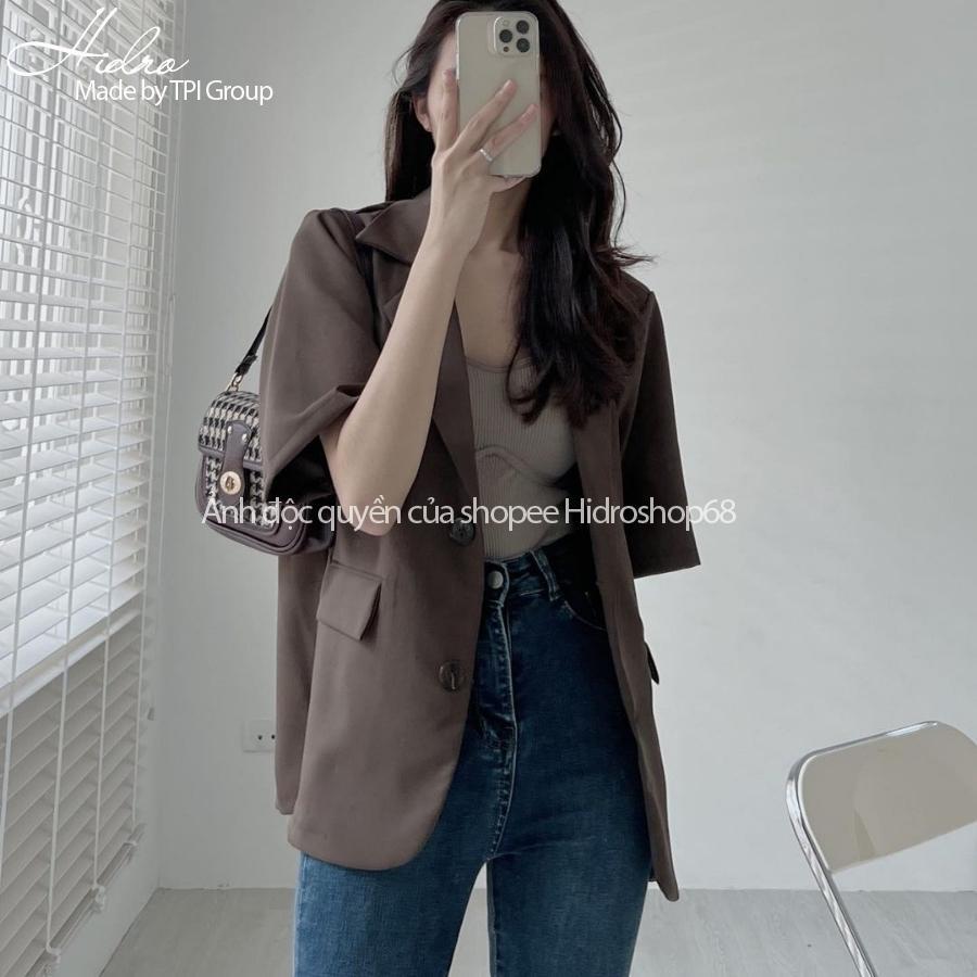 Áo Blazer ngắn tay thời trang Hàn Quốc dễ phối đồ