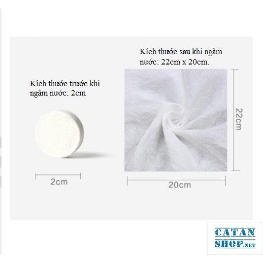 Combo 10 viên khăn giấy nén hình viên kẹo bỏ túi khi đi du lịch, Khăn lau mặt dạng nén dùng một lần chất liệu tự nhiên
