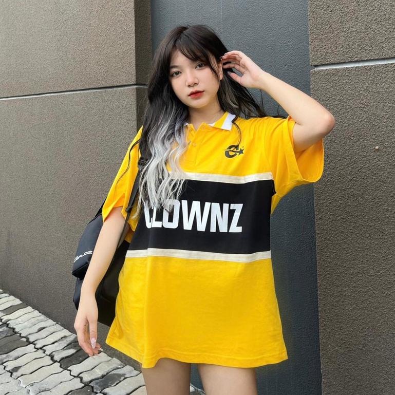 Áo thun polo nam nữ tay lỡ Polo Colors Block unisex form rộng, cổ bẻ