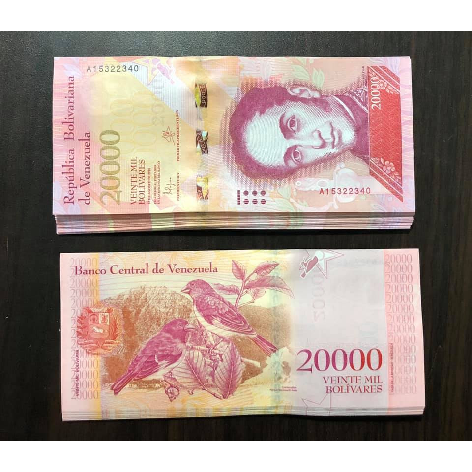 01 tờ tiền cổ Venezuela lạm phát mệnh giá 20.000 Bolivaries