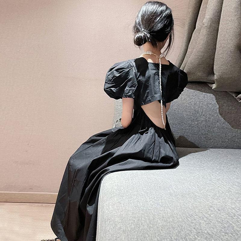 DONGSHOP HOT Cô gái ăn mặc mùa hè 2023 vừa lớn bé váy cô gái mỏng mùa hè ăn mặc phong cách phương Tây thời trang đầm dài cho trẻ em