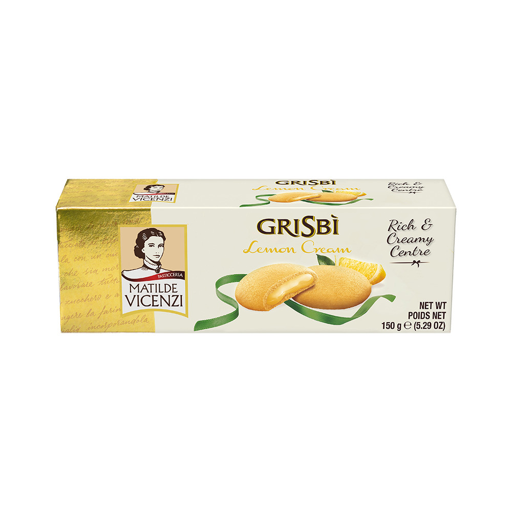 Bánh Vicenzi GRISBI 150g 3 vị nhân kem chanh, hạt phỉ, dừa