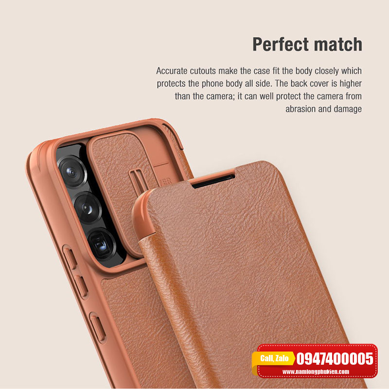 Bao da Nillkin Qin dành cho Galaxy S22 Plus - Hàng chính hãng