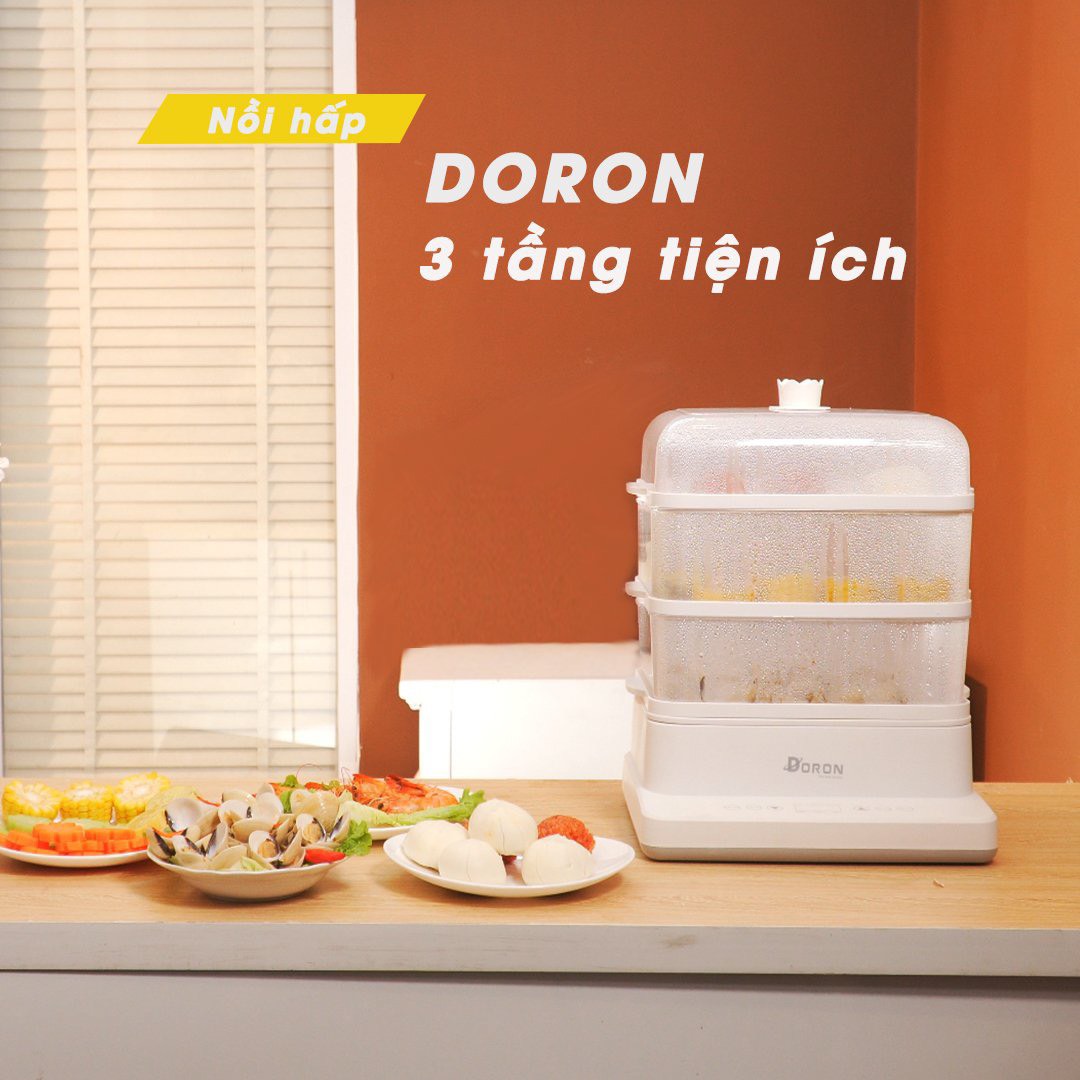 Nồi hấp điện 3 tầng đa năng, dung tích lớn 20L và 24L có chức năng đặt lịch hấp thông minh Hàng chính hãng